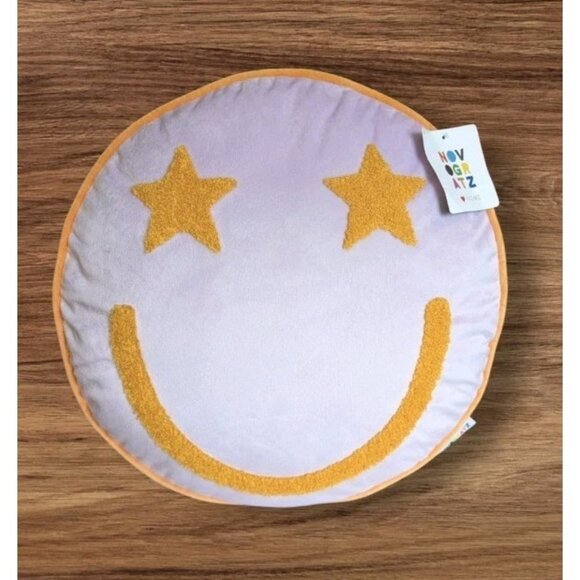 Novogratz Other - Novagratz Pillow Smiley Face Accent Cushion Stars Home Happy Decorative Throw